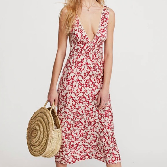 Free People Dresses & Skirts - NWT Free People Womens Ohh La La V-Neck Sleeveless Midi Dress